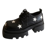 Boogzel Apparel Black & White Star Platform Oxfords, view 4
