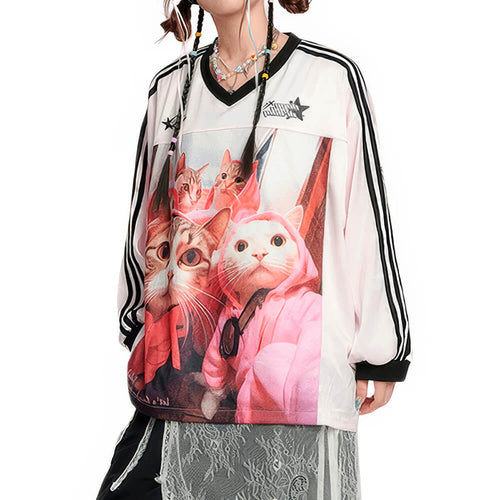 Boogzel Apparel Blokette Aesthetic Cat Long Sleeve