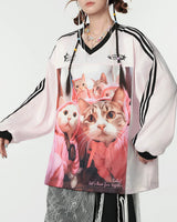 Boogzel Apparel Blokette Aesthetic Cat Long Sleeve, view 6