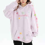 Boogzel Apparel Blokette Aesthetic Floral Embroidery Hoodie, view 2