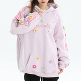 Boogzel Apparel Blokette Aesthetic Floral Embroidery Hoodie, view 3