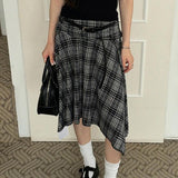 Boogzel Apparel Blokette Asymmetrical Plaid Skirt, view 2