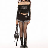 Boogzel Apparel Blokette Jersey-Style 89 Rhinestone Top, view 6