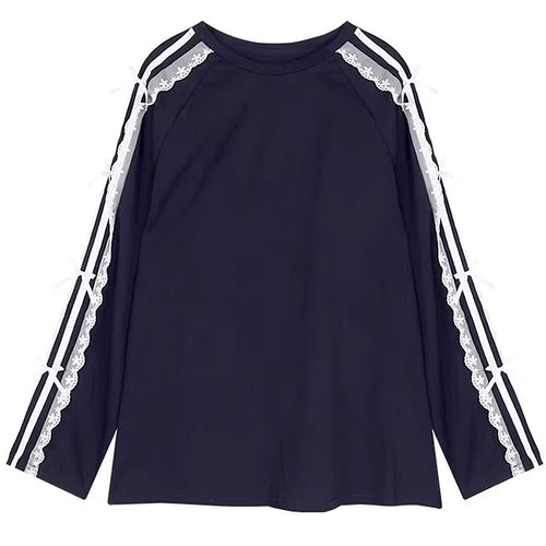 Boogzel Apparel Blokette Side Stripe Lace Long Sleeve