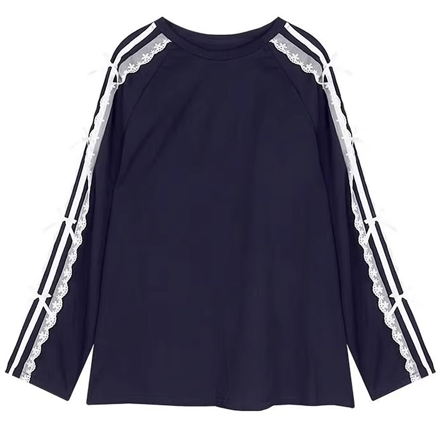 Boogzel Apparel Blokette Side Stripe Lace Long Sleeve