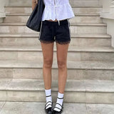 Boogzel Apparel Blokette Side Stripe Lace Shorts, view 6