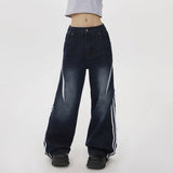 Boogzel Apparel Blokette Side Stripe Wide-Leg Jeans, view 3
