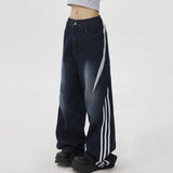 Boogzel Apparel Blokette Side Stripe Wide-Leg Jeans, view 4