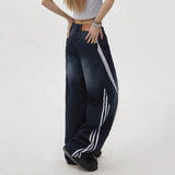 Boogzel Apparel Blokette Side Stripe Wide-Leg Jeans, view 5