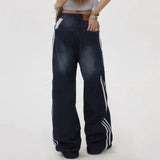 Boogzel Apparel Blokette Side Stripe Wide-Leg Jeans, view 6