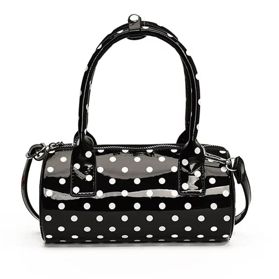 Boogzel Apparel Blokette Style Polka Dot Barrel Bag