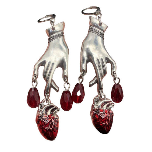 Boogzel Apparel Bloody Heart Dangle Earrings