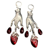 Boogzel Apparel Bloody Heart Dangle Earrings, view 2