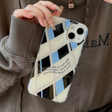 Boogzel Apparel Blue & Black Argyle iPhone Case, view 2