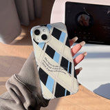 Boogzel Apparel Blue & Black Argyle iPhone Case, view 3