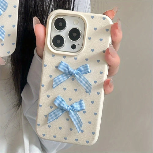 Boogzel Apparel Blue Bows & Heart Dots iPhone Case