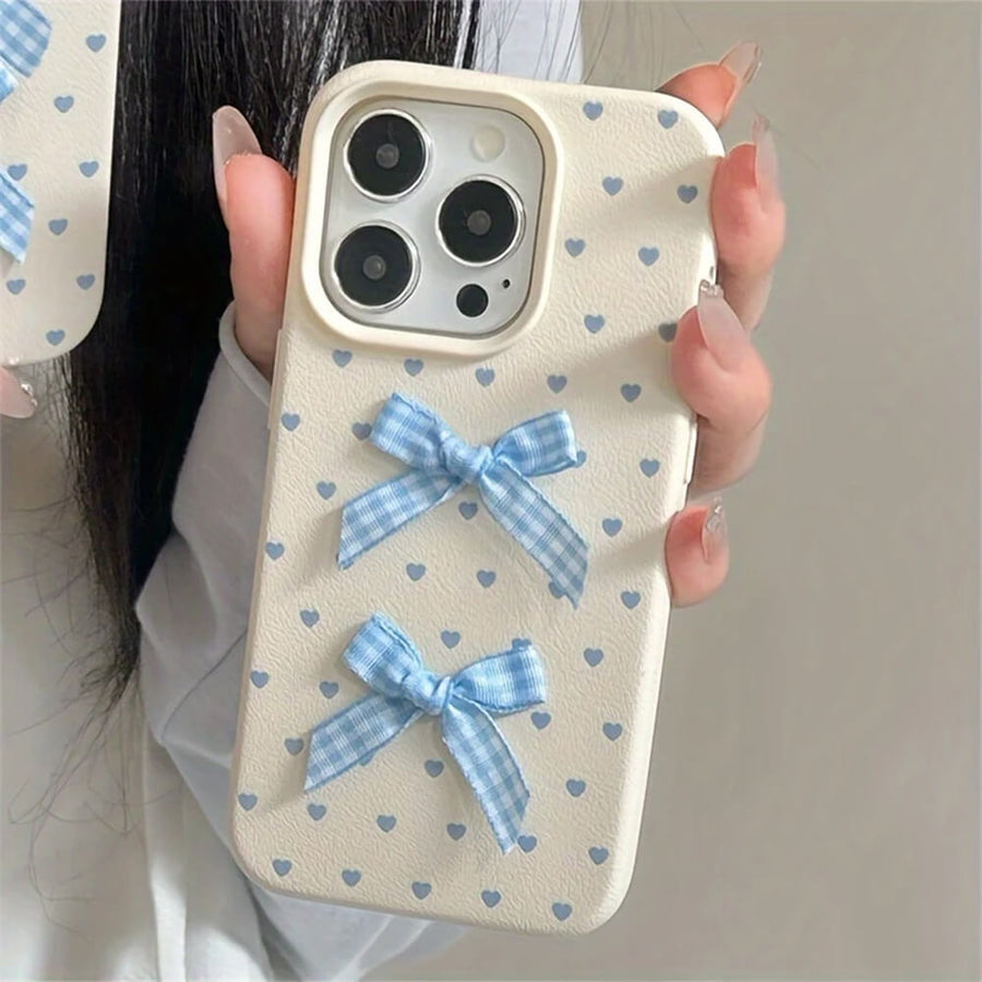 Boogzel Apparel Blue Bows & Heart Dots iPhone Case