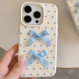 Boogzel Apparel Blue Bows & Heart Dots iPhone Case, view 2