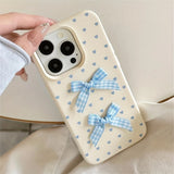 Boogzel Apparel Blue Bows & Heart Dots iPhone Case, view 3