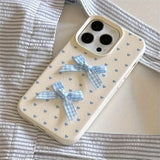 Boogzel Apparel Blue Bows & Heart Dots iPhone Case, view 4