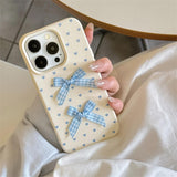 Boogzel Apparel Blue Bows & Heart Dots iPhone Case, view 5