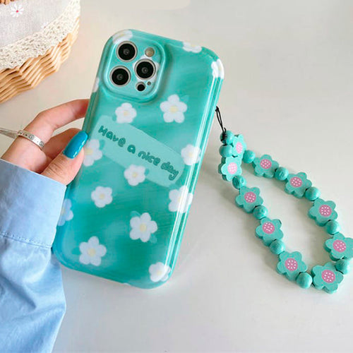 Boogzel Apparel Blue Floral Chain iPhone Case