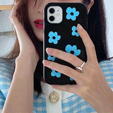 Boogzel Apparel Blue Flower iPhone Case, view 2