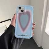 Boogzel Apparel Blue Gradient Heart iPhone Case, view 2