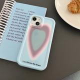 Boogzel Apparel Blue Gradient Heart iPhone Case, view 3