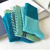 Boogzel Apparel Blue & Green Patterned Socks, view 5