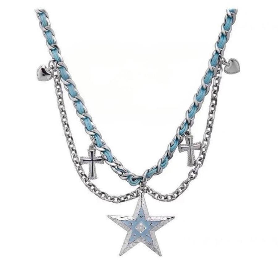 Boogzel Apparel Blue Star Choker Necklace