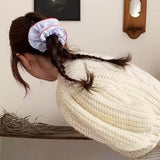 Boogzel Apparel Blue Stripe Scrunchie with Red Trim, view 2