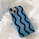 Boogzel Apparel Blue Striped iPhone Case, view 3
