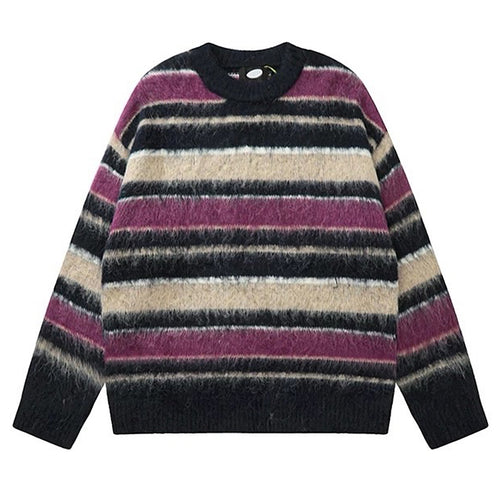 Boogzel Apparel Blueberry & Cream Striped Sweater