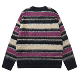 Boogzel Apparel Blueberry & Cream Striped Sweater, view 4