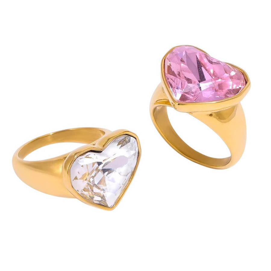 Boogzel Apparel Blush Oversized Heart Ring