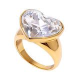 Boogzel Apparel Blush Oversized Heart Ring, view 3