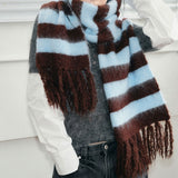 Boogzel Apparel Bookshop Knit Mocha Blue Scarf, view 3