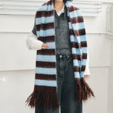 Boogzel Apparel Bookshop Knit Mocha Blue Scarf, view 4