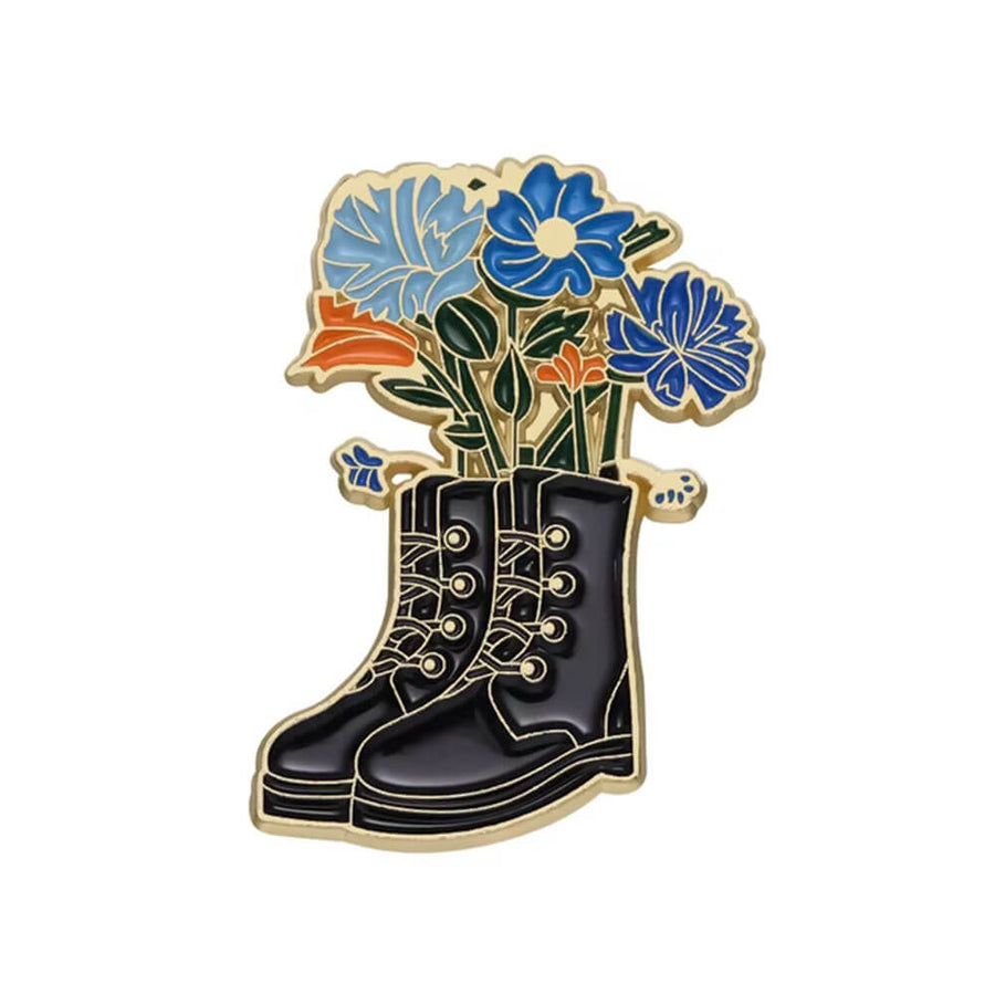 Boogzel Apparel Boots with Flowers Brooch Pin