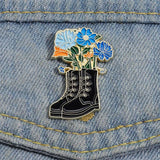 Boogzel Apparel Boots with Flowers Brooch Pin, view 2