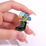 Boogzel Apparel Boots with Flowers Brooch Pin, view 3