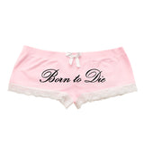 Boogzel Apparel Born to Die Lace Micro Shorts, view 2