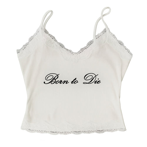 Boogzel Apparel Born to Die Ribbed Lace Top