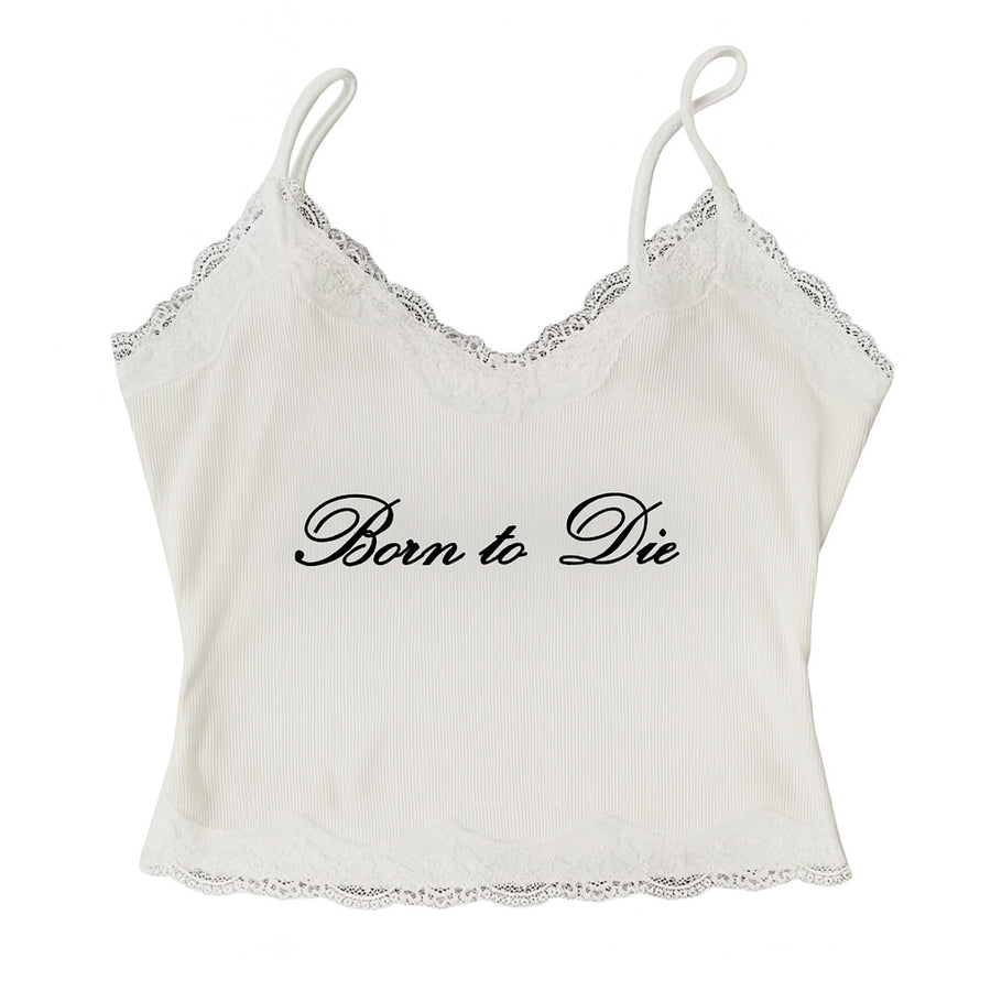 Boogzel Apparel Born to Die Ribbed Lace Top