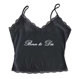 Boogzel Apparel Born to Die Ribbed Lace Top, view 2