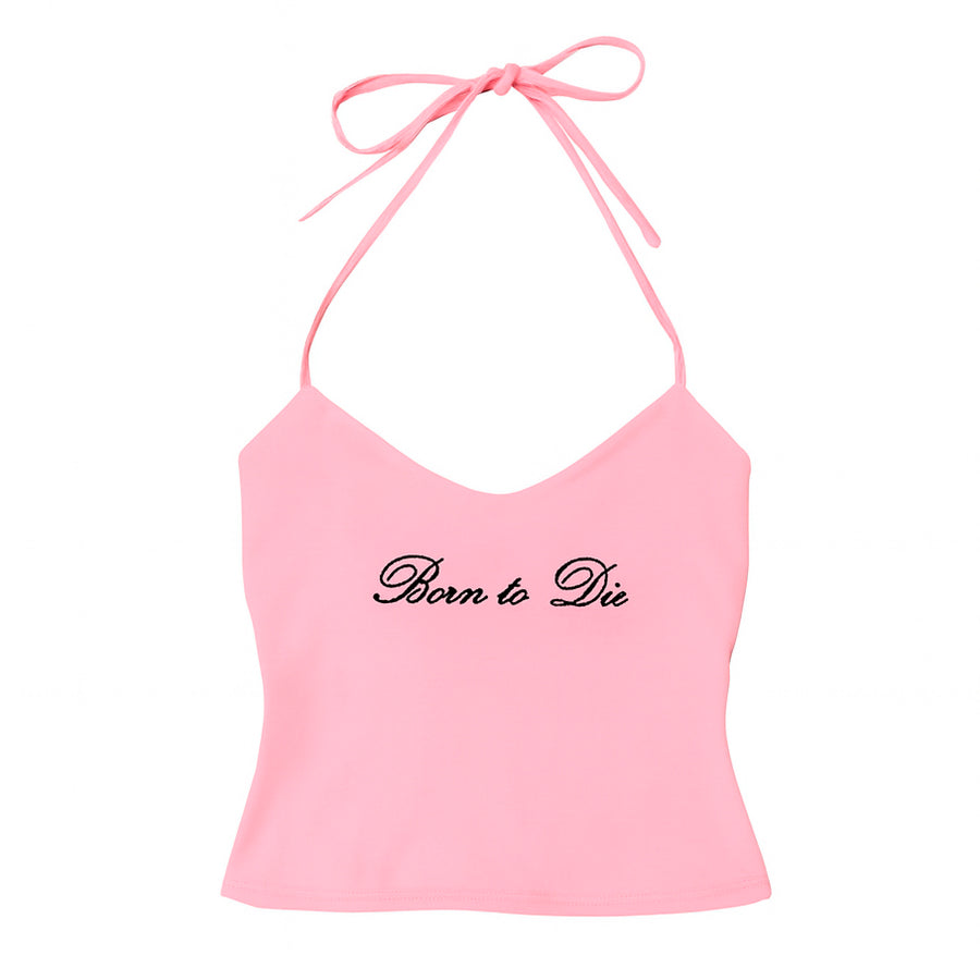 Boogzel Apparel Born to Die Y2K Halter Top