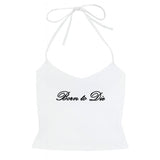Boogzel Apparel Born to Die Y2K Halter Top, view 2