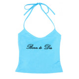 Boogzel Apparel Born to Die Y2K Halter Top, view 3