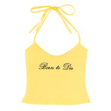 Boogzel Apparel Born to Die Y2K Halter Top, view 5